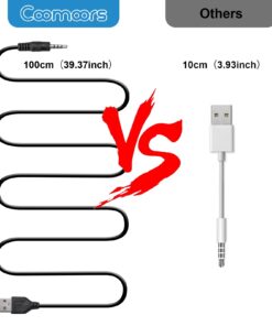 Coomoors USB to 3.5mm Jack Audio Adapter, Male AUX Audio Jack to USB 2.0 Male Charge Cable Adapter Cord for iPod Shuffle MP3 Player Headphones Speakers and Other Devices(3.3FT) 1 11 61yTomv6ZdL