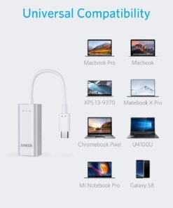 Anker USB C to Gigabit Ethernet Adapter, Aluminum Portable USB C Adapter, for MacBook Pro, MacBook Air 2018 and Later, iPad Pro 2018 and Later, XPS, and More Silver 53 61yU5yPR L