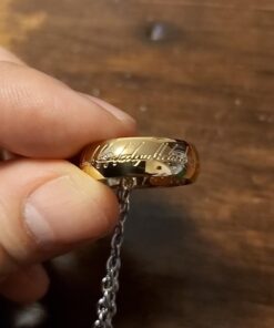 LUREME Engraved Gold Plated Stainless Steel Ring Pendant Chain Necklace A1000001 42 61yUt4Mtz9L