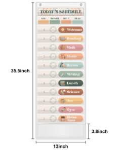 Godery Boho Daily Schedule Pocket Chart for Classroom with 24 Cards,Welcome Back to School Classroom Decorations, White Boho-white 17 61yVbZVNu3L