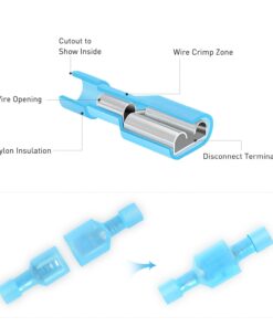 Nilight 200PCS Male Female Fully Insulated Wire Crimp Terminal Nylon Quick Connectors Wiring Spade 16-14 Gauge, 2 Years Warranty 200PCS Crimp Terminals 18 61yYFAw0CPL