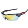 MEKBOK men's polarized sports bike sunglasses with 5 interchangeable lenses for running, golf, fishing, hiking, baseball 13 61yYrpco8L