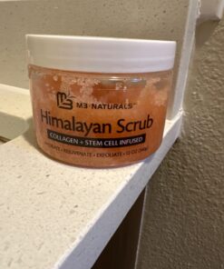 Himalayan Salt Scrub Face Foot & Body Exfoliator Infused with Collagen and Stem Cell Natural Exfoliating Salt Body Scrub for Toning Cellulite Skin Care by M3 Naturals 12 Ounce (Pack of 1) 39 61yZ3edEjIL 1