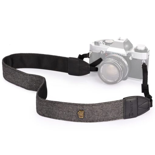 TARION Camera Shoulder Neck Strap Vintage Belt for All DSLR Camera Nikon Canon Sony Pentax Classic White and Black Weave (Upgraded Version) Gray (Upgraded Version) Gray (Upgraded Version)