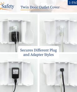 Safety Innovations Twin Door Baby Safety Outlet Cover Box for Babyproofing Outlets - More Interior Space for Extra Large Electrical Plugs and Adapters - Easy to Install - Easy to Use, (1-Pack) 24 61ybuHYNb9L