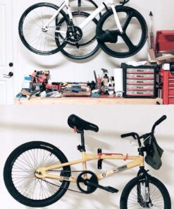 PHUNAYA Bike Hanger Wall Mount Bike Hook Horizontal Foldable Bicycle Holder Garage Bike Storage Bicycle Hoist Heavy Duty Screws (2 pack) Classic 2pack 34 61ychrZrlkL