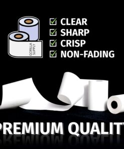 (50) Gorilla Supply 2 1/4 x 85 Thermal Paper Receipt Rolls Clover Mini Verifone VX510 VX570 FD50 T4220, 2.25 x 85 ft, POS/Cash Register Paper, BPA Free, 50 Rolls 2 1/4" X 85' 14 61ydESpn2cL