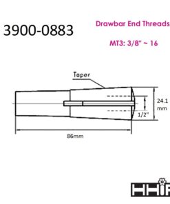HHIP 3900-0883 Mt3 Round Collet, 1/2" 1/2" Hole Dia MT3 SHANK 6 61yeWE ibTL