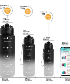 ZOUNICH Tritan BPA Free Water Bottle with Time Marker - 32oz/24oz/17oz Leakproof Motivational Sports Water Bottles to Ensure You Drink Enough Water Throughout The Day for Fitness and Outdoor Activity 1000ml/32oz Black/White Gradient 12 61ygKY6JulL 1