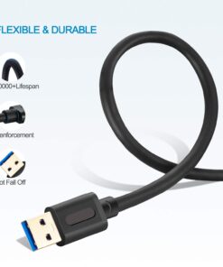Jelly Tang USB 3.0 A to A Male Cable 6Ft,USB to USB Cable USB Male to Male Cable USB Cord with Gold-Plated Connector for Hard Drive Enclosures, DVD Player, Laptop Cooler (6Ft/1.8M) 6 Ft 10 61yh1VSYtCL