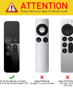 Fintie Protective Case for Apple TV 4K/ HD Siri Remote (1st Gen) - Honey Comb Lightweight Anti Slip Shockproof Silicone Cover for Apple TV 4K 5th 4th Gen Siri Remote Controller, Black 32 61yiN1wlYFL