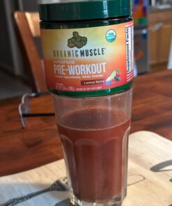 Organic Muscle Superfood Pre Workout Powder for Men & Women, Lemon Berry - USDA Organic Preworkout Supplement for Endurance - Vegan, Natural, Plant-Based, & Low Caffeine Pre-Workout Energy Powder Large (Pack of 1) 32 61yk0dt2tL
