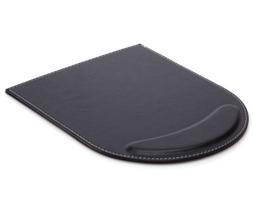 KINGFOM Leather Gaming Mouse Pad/Mat with Wrist Rest Support, Non Slip Mousepad - Large (Black) Black