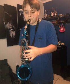 Mendini By Cecilio Eb Alto Saxophone - Case, Tuner, Mouthpiece, 10 Reeds, Pocketbook - Sky Blue E Flat Musical Instruments 21 61ym1EHpzUL