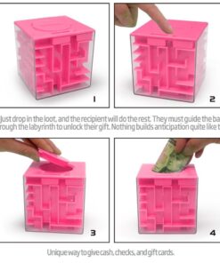 Trekbest Money Maze Puzzle Box - A Fun Unique Way to Give Gifts for Kids and Adults (Pink) Pink 7 61ynJ7DV8JL
