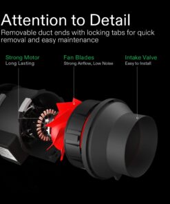 VIVOSUN Ventilation Kit 6 Inch 390 CFM Inline Duct Fan with 6" x 16"Carbon Filter Odor Control System with Australia Virgin Charcoal for Grow Tent Ventilation R6 w/ Carbon Filter 30 61ynrkZCFL