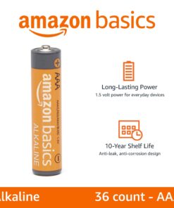 Amazon Basics 36-Pack AAA Alkaline High-Performance Batteries, 1.5 Volt, 10-Year Shelf Life 36 Count (Pack of 1) 20 61yoEwuJLXL