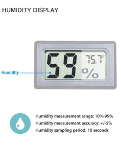 4-Pack Mini Digital Temperature Humidity Meters Gauge Indoor Thermometer Hygrometer LCD Display Fahrenheit (℉) for Reptile Tank,Jars,Guitar Case,Greenhouse, Garden, Cellar, Fridge, Closet 19 61yoVuXc5XL