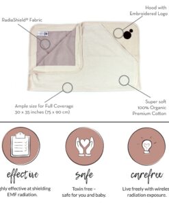 Belly Armor Blanket - Set of 1 EMF Blanket Lined with RadiaShield® Fabric - 30 x 35 Inches, 100% Cotton in Organic Chic - Anti-Radiation Baby Armor for Pregnant Women and New Born Babies 11 61ypQAsgIjS