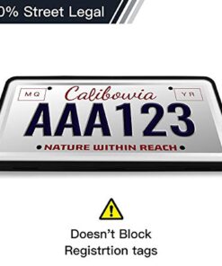 Intermerge License Plate Frames, 2 Pack, Universal US Car Black TPU Bracket Holder. Rust-Proof, Rattle-Proof, Weather-Proof with Drainage Holes Car Accessories 28 61yploarwL