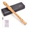Eastar Soprano Recorder Instrument for Kids Adults Beginners, Baroque fingering C Key Maple Wooden Recorder, 3 Piece Recorder With Hard Case, Fingering Chart, Cleaning Kit, ERS-31BM 3 Pieces Baroque Style 47 61ytZWDu5JL
