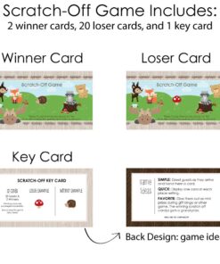 Big Dot of Happiness Woodland Creatures - Baby Shower or Birthday Party Game Scratch Off Cards - 22 Count 9 61ytaMNJk8L