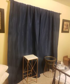 Eclipse Fresno Modern Blackout Thermal Rod Pocket Window Curtain for Bedroom (1 Panel), 52" x 84", Dark Blue 52 in x 84 in 24 61yvwqYaItL