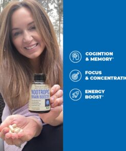 Alternative view of Nootropics Brain Support Supplement - Nootropic Brain Booster for Improved Focus, Concentration & Memory. Brain Nootropic for Brain Health, Mood & Energy Support. Non-GMO. Made in the USA. 60 Capsules