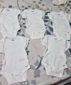 Gerber baby-girls 5-pack Solid Onesies Bodysuits Newborn White 25 61yxHZvaLL