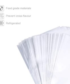 Enenes Cello Treat Bag, 200 PCS Cellophane Goody Bags, Party Favor Bag, Clear Candy Bags, Metallic with Twist Ties for Gift Bakery Cookies Dessert(4X9 Inch,200PCS) 4X9 Inch,200PCS 10 61z IKUx6oL