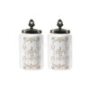 American Atelier Ceramic Canister Set 2-Piece Jars Chic Design w/Airtight Stainless Steel Lids for Cookies, Candy, Coffee, Flour, Sugar, Rice, Pasta, Cereal & More - Large, white, 2 large 31 61z0IduGazL
