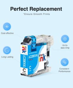 starink Compatible Ink Cartridge Replacement for Brother LC20e Color Work for MFC-J985DW MFC-J775DW MFC-J5920DW Printer(3 Cyan, 3 Magenta, 3 Yellow) 9-Pack 13 61z0qoC50hL