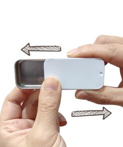 Cubic Ape Slide Top Tins for Lip Balm, Solid Cologne (0.25 oz, 32-Pack, w/Labels) - (Extra Small) Empty Metal Cosmetics Containers with Sliding Lids (Gloss White) Gloss White 7 61z0u6HoPcL