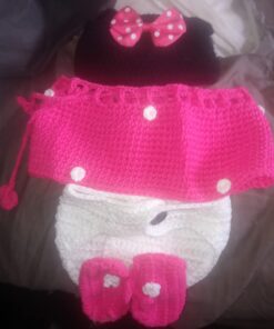 Pinbo Baby Girls Photography Prop Cute Knitted Crochet Hat Dress Diaper Shoes 12 61z4TH7MY6L