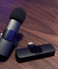 MAYBESTA Professional Wireless Lavalier Lapel Microphone for iPhone, iPad - Cordless Omnidirectional Condenser Recording Mic for Interview Video Podcast Vlog YouTube Black 28 61z84bfMM3L