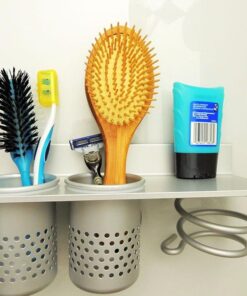 Cavoli Hair Blow Dryer Holder Wall Mounted,Space Aluminum, Nail free glue/Drilling screw, Bathroom Hanging Rack Organizer with 2 Cups double-cup 32 61z9LDU4zKL