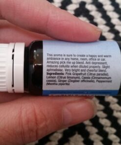 Happy Essential Oil Blend 10 ml 100% Pure, Undiluted, Therapeutic Grade. (Blend of: Pink Grapefruit, Lemon, Cassia, Ginger, Peppermint) 8 61zAYBe55L