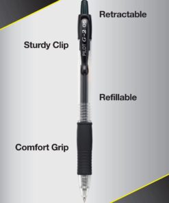 Pilot, G2 Premium Gel Roller Pens, Extra Fine Point 0.5 mm, Pack of 12, Black Black Ink 23 61zB4Z1nseL