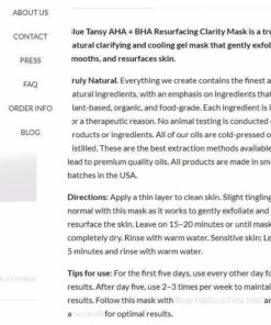 HERBIVORE Blue Tansy BHA & Enzyme Pore Refining Mask - Naturally Clarifies Acne, Blemishes & Redness, Vegan & Cruelty-Free, 60 mL / 2.02 oz 22 61zDA 6oppL