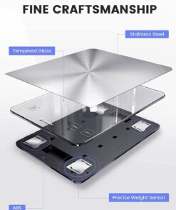 【NASA-Grade】33lb Food Kitchen Digital Scale,【Bread Meat Cookies Measures Precisely】Weight Grams and Ounces for Baking Cooking,1g/0.1oz Precise Graduation,304 Stainless Steel,Waterproof Tempered Glass 31 61zDCIATs1L