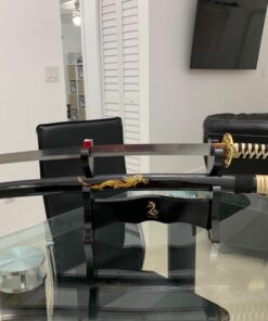 siwode Katana Handmade Full Tang Sharp, Alloy Golden Dragon Tsuba Japanese Samurai Sword High Carbon Steel 1060, 40-Inch Golden-No-BoHi 48 61zDyy e7WL