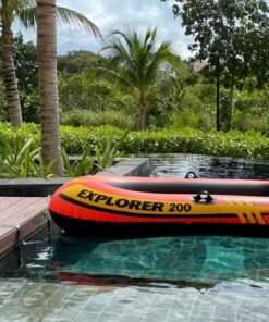 INTEX Explorer Inflatable Boat Series: Dual Air Chambers – Welded Oar Locks – Grab Handles – Bow Rope – Sporty Design Explorer 200 27 61zEhRWpxML