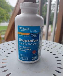 Amazon Basic Care Ibuprofen Tablets 200 mg, Pain Reliever/Fever Reducer, Body Aches, Headache, Arthritis Pain Relief and More, 500 Count 500 Count (Pack of 1) 48 61zEu87AF6L