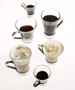 Bormioli Rocco Ypsilon 3.75 oz. Espresso Cup with Stainless Steel Handle, Set of 4, Gift Boxed 8 61zH94f2HmL