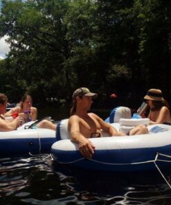 Intex River Run II Inflatable 2-Person Pool Tube Float with Attached Cooler and Repair Kit Multi-colored 36 61zHZq6oGiL