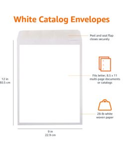 Amazon Basics Catalog Mailing Envelopes, Peel & Seal, 9x12 Inch, White, 250-Pack 9 x 12 18 61zIOioQ0EL 1