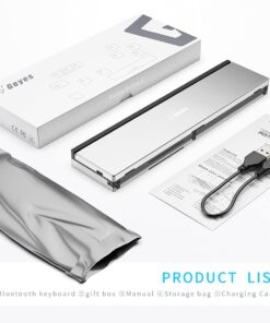 Geyes Folding Keyboard, Portable Foldable Wireless Bluetooth Keyboard with Portable Pocket Size, Aluminum Alloy Housing for iPhone,iPad, Tablet,Laptops and Smartphones (Silver) Silver 12 61zJ7n5oviL