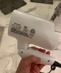 Panasonic nanoe Salon Hair Dryer with Oscillating Quick Dry Nozzle, Folding Hair Dryer for Travel and Home, 3 Airflow Settings for Easy Styling and Healthy Hair - EH-NA2C-W (White) Compact Hair Dryer w/ 1 attachment 43 61zKZf021zL