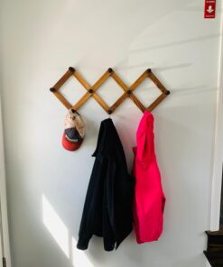 MyGift 10 Hook Burnt Wood Wall Mounted Expandable Accordion Peg Coat Rack Hanger for Entryway, Mudroom or Garage 1 Rack 34 61zKd1ZPJKL