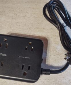 Power Strip Surge Protector - Flat Plug, Wall Mount, 8 Wide Outlets with 4 USB Ports (1 USB C), 5FT Heavy Duty Extension Cord with Multiple Outlets, Charging Station Overload Protection for Home Dorm 5 FT Black 45 61zLGjbaDPL